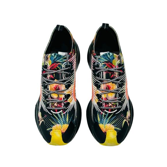 Gucci Run 9.5/ US 10 Knit Low Top Sneakers Black Floral Print Shoes NIB $920 - Picture 1 of 15